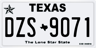 TX license plate DZS9071