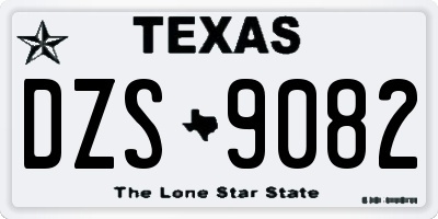 TX license plate DZS9082
