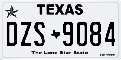 TX license plate DZS9084