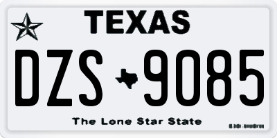 TX license plate DZS9085