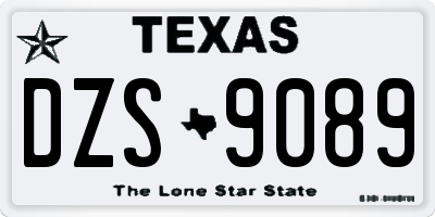 TX license plate DZS9089