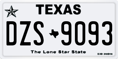 TX license plate DZS9093