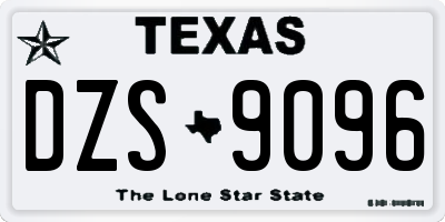 TX license plate DZS9096