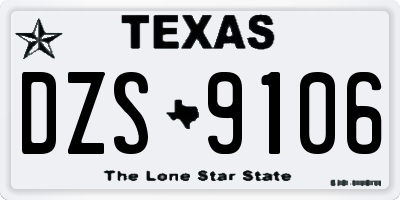 TX license plate DZS9106