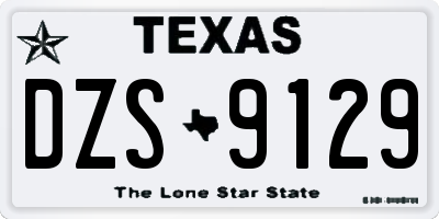 TX license plate DZS9129