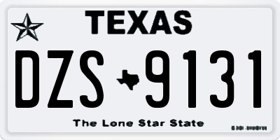 TX license plate DZS9131