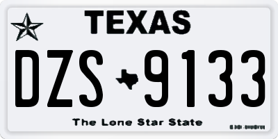 TX license plate DZS9133