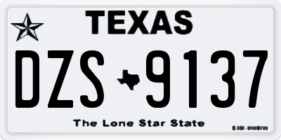 TX license plate DZS9137