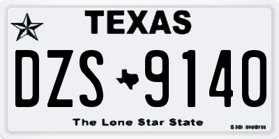TX license plate DZS9140