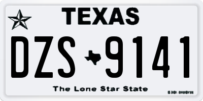 TX license plate DZS9141