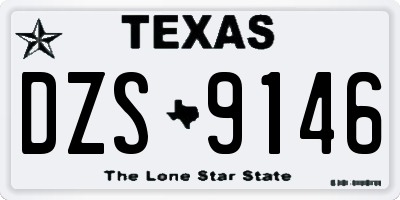 TX license plate DZS9146