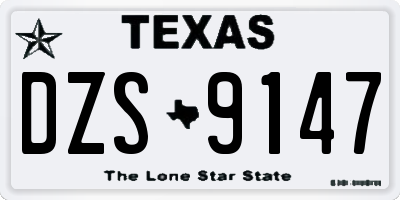 TX license plate DZS9147