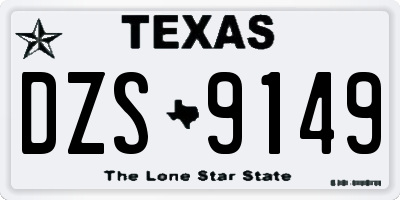TX license plate DZS9149