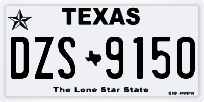 TX license plate DZS9150