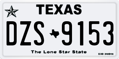 TX license plate DZS9153