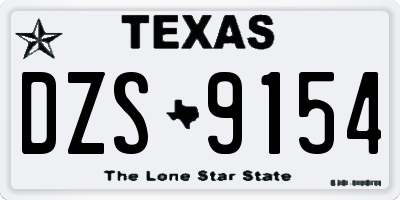 TX license plate DZS9154
