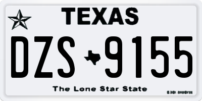 TX license plate DZS9155
