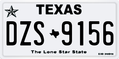 TX license plate DZS9156
