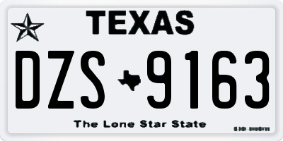 TX license plate DZS9163