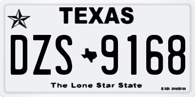 TX license plate DZS9168