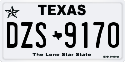 TX license plate DZS9170