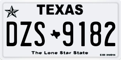 TX license plate DZS9182