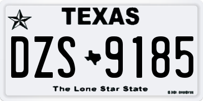 TX license plate DZS9185