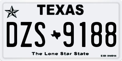 TX license plate DZS9188