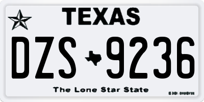 TX license plate DZS9236