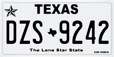 TX license plate DZS9242