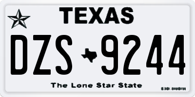 TX license plate DZS9244