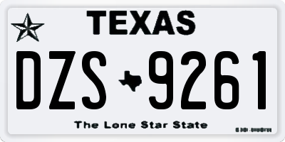 TX license plate DZS9261