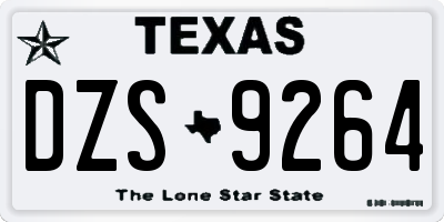 TX license plate DZS9264