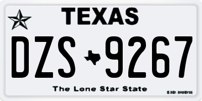 TX license plate DZS9267