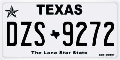 TX license plate DZS9272