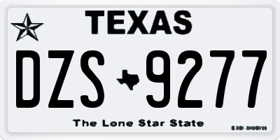TX license plate DZS9277