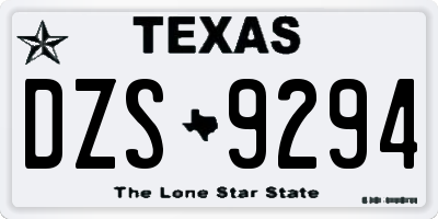TX license plate DZS9294