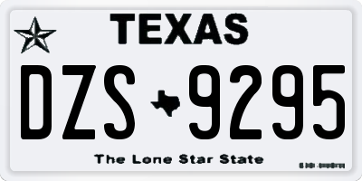 TX license plate DZS9295