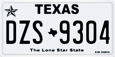 TX license plate DZS9304