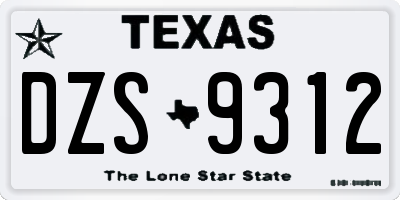 TX license plate DZS9312