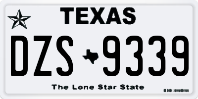 TX license plate DZS9339