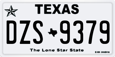 TX license plate DZS9379