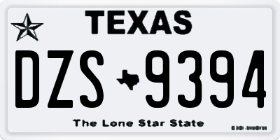 TX license plate DZS9394