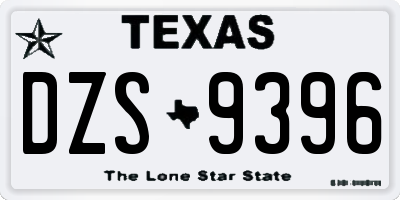 TX license plate DZS9396
