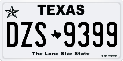 TX license plate DZS9399
