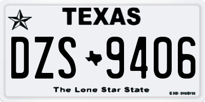 TX license plate DZS9406