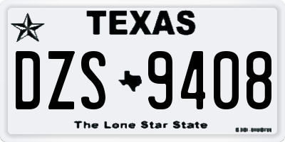 TX license plate DZS9408