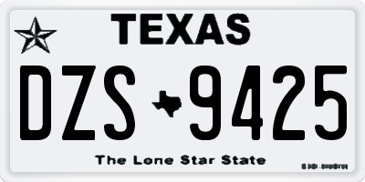 TX license plate DZS9425