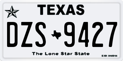 TX license plate DZS9427