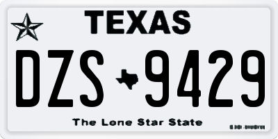 TX license plate DZS9429